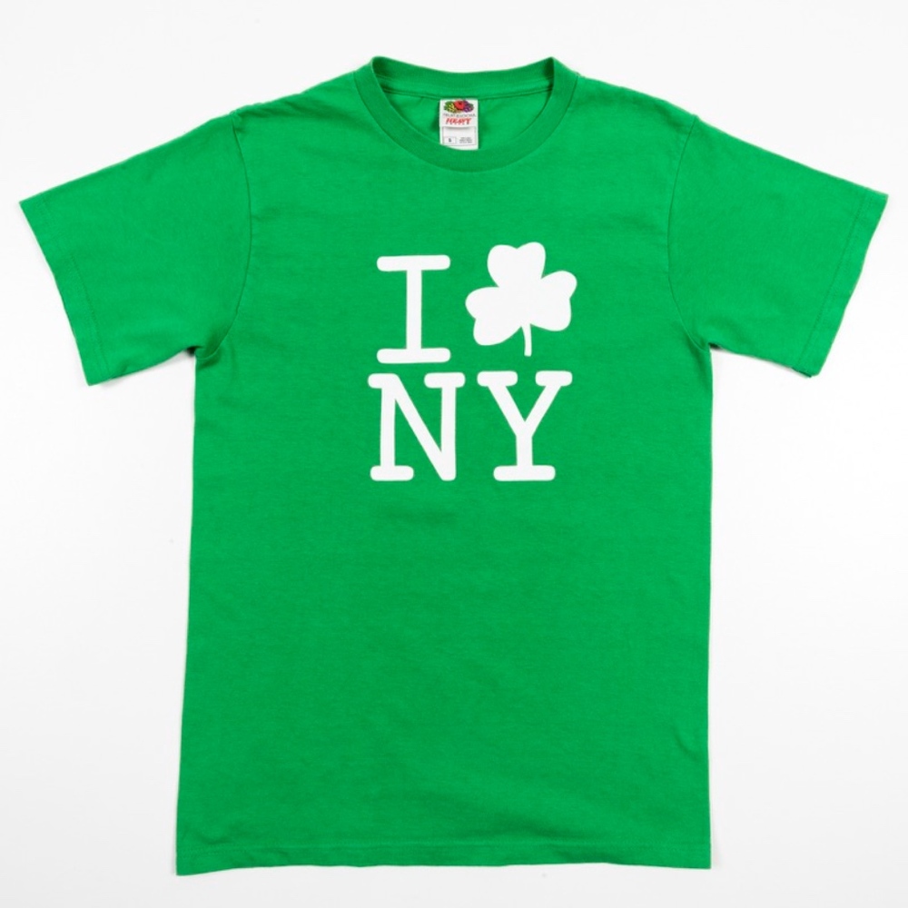 I Love New York NYC Irish Shamrock Adult T-Shirt Small